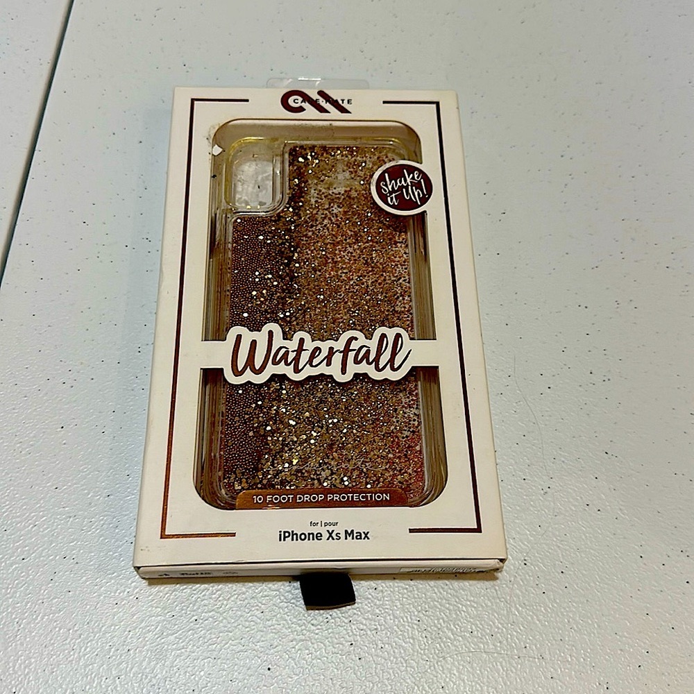iPhone XS Max Waterfall RoseGold Glitter Case